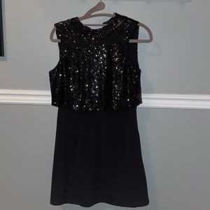 Black half sequence dress
